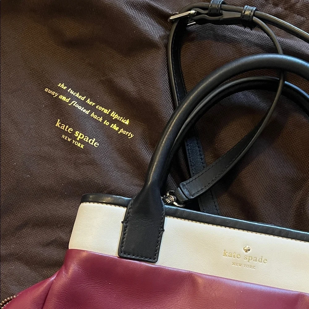Kate Spade Maroon and Black Satchel
